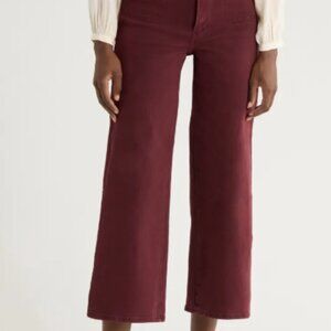 PAIGE Anessa High Waist Stitch Patch Pocket Wide Leg Jeans, 27